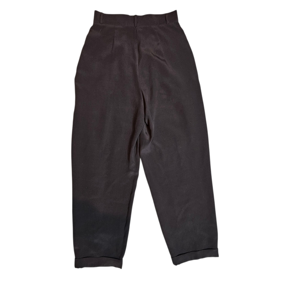Vintage Saks Fifth Avenue Silk Pleated Pants | Peter Nygård | High Rise | Size 4 - Picture 3 of 11